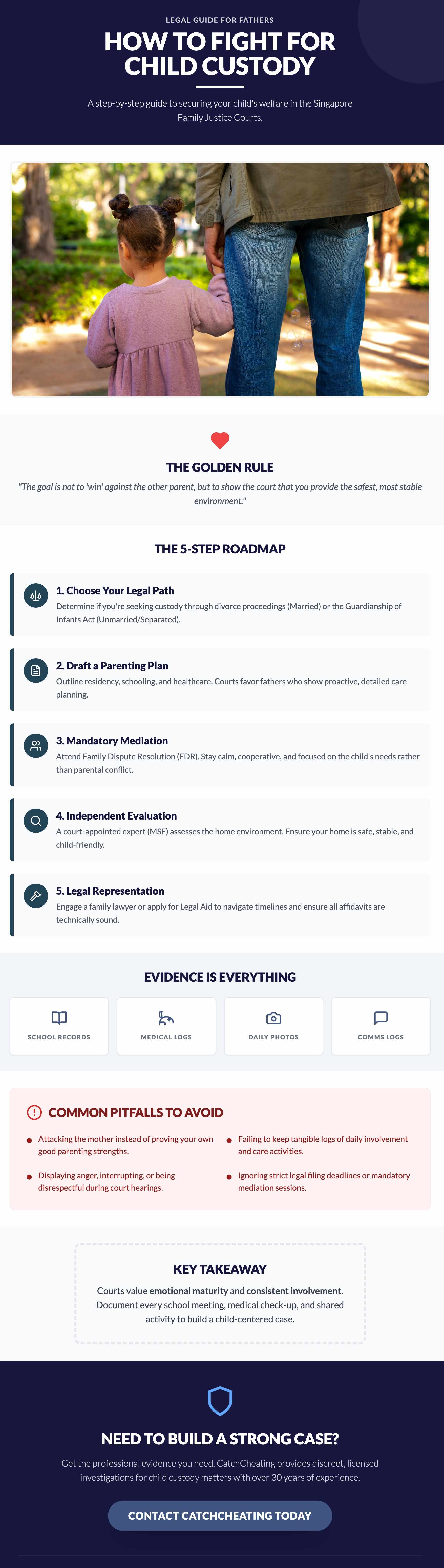how to fight for child custody as a father infographic